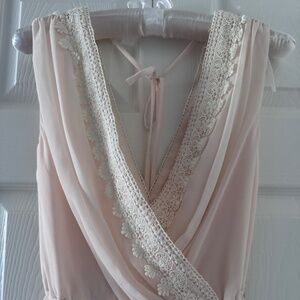 Cream midi dress with pockets